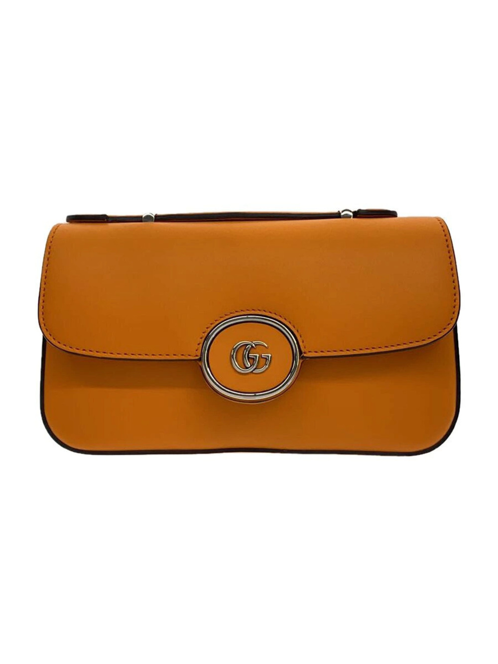 Gucci Shoulder Bag Double GG Leather Orange Solid